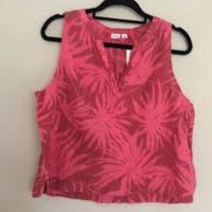EUC Gap pink and red linen top: size medium